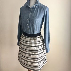 LOFT Skirts - Loft silk skirt | Black + White striped | Sz 12 LOFT Skirts - Loft silk skirt | Black + White striped | Sz 12